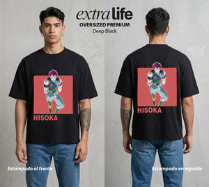 La Prueba del Cazador | La Magia Oscura #01666 - Playera Oversized Premium | Deep Black - Foto en modelo