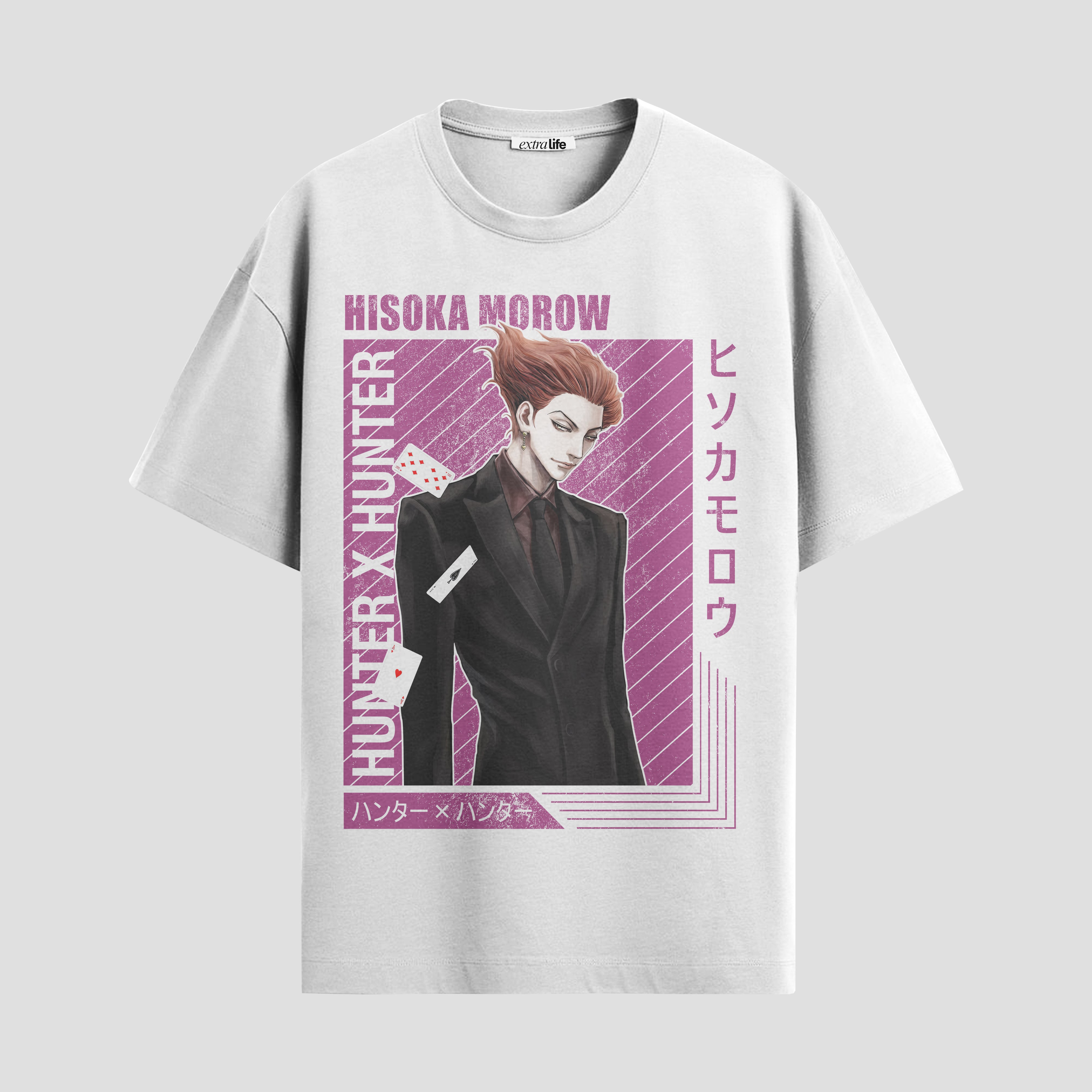 Playera urbana de anime y gaming ExtraLife MX, corte Standard Fit unisex ligero y transpirable en color Deep Black y Pure White, ropa de uso diario para gym y casual.