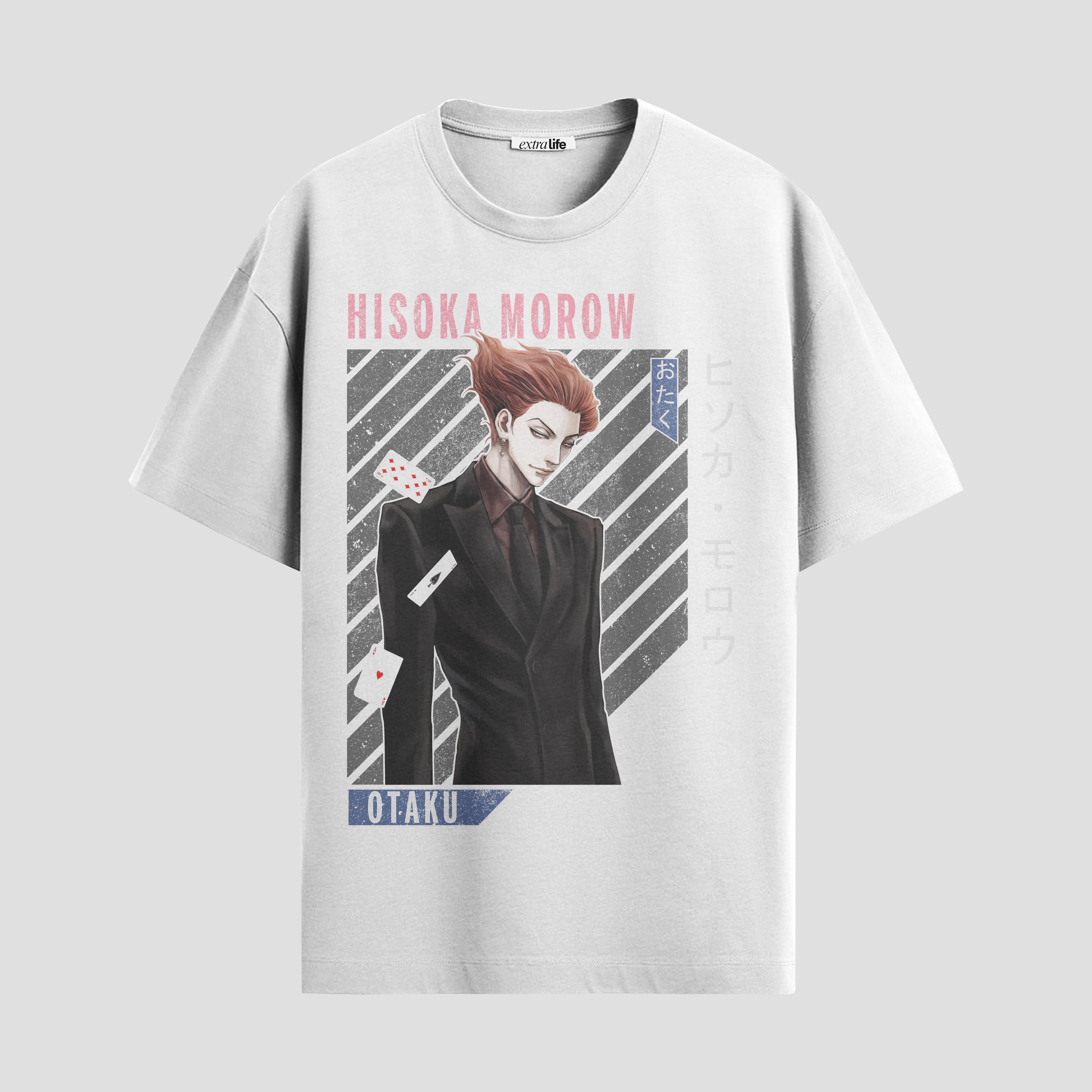 Playera urbana de anime y gaming ExtraLife MX, corte Standard Fit unisex ligero y transpirable en color Deep Black y Pure White, ropa de uso diario para gym y casual.