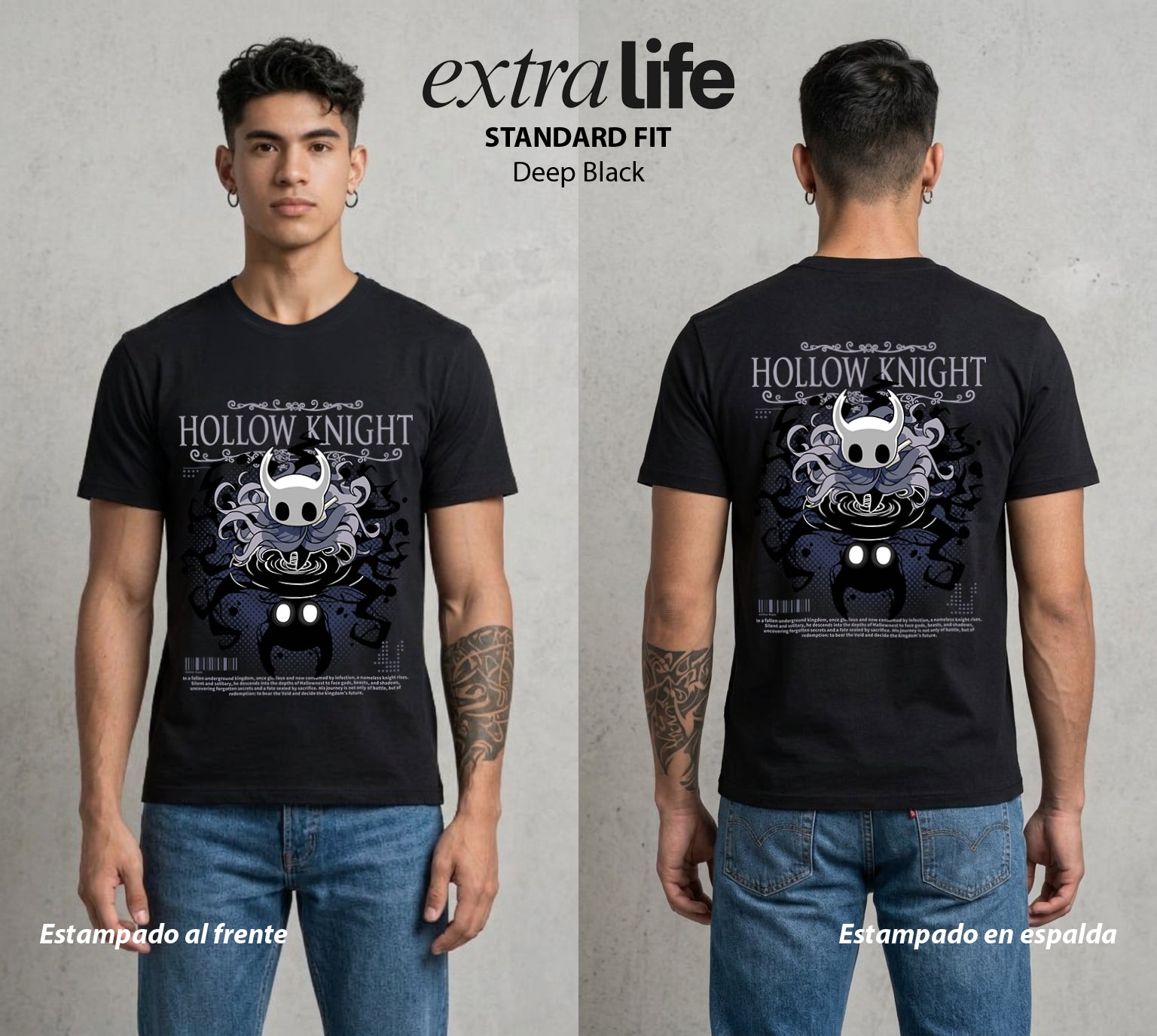 El Reino del Abismo | La Noche del Vacio #01677 - Playera Standard Fit | Deep Black - Foto en modelo