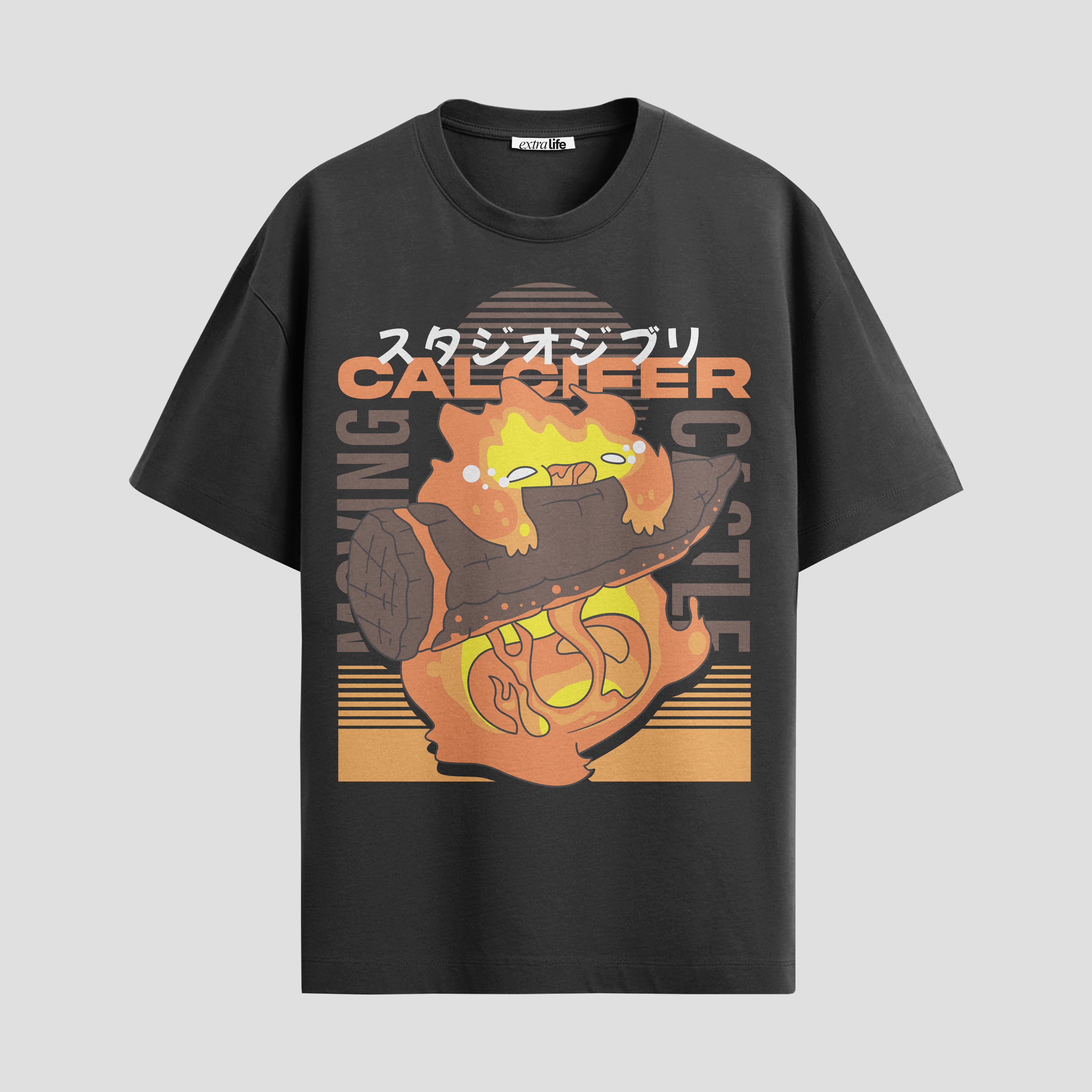 Playera urbana de anime y gaming ExtraLife MX, corte Standard Fit unisex ligero y transpirable en color Deep Black y Pure White, ropa de uso diario para gym y casual.