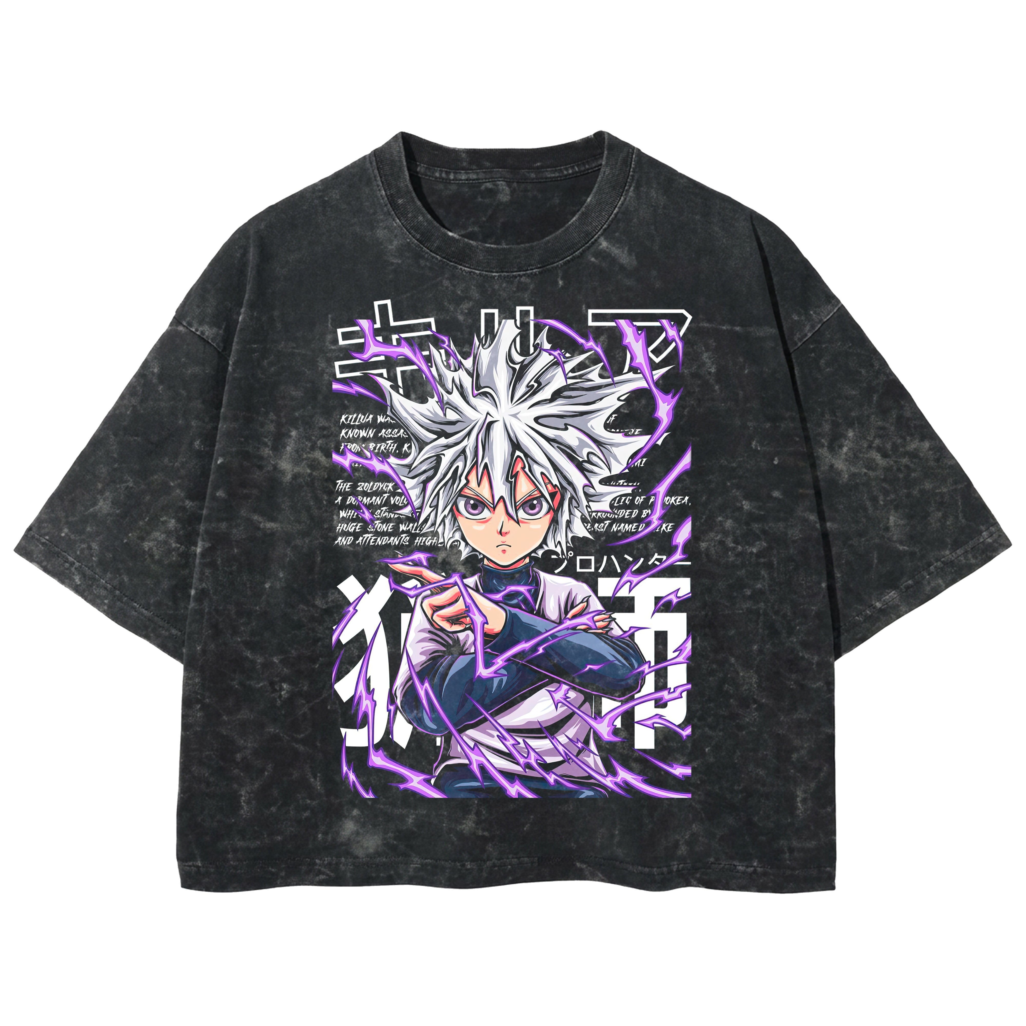 Playera streetwear premium de anime y gaming ExtraLife MX, corte boxy deluxe mineral wash heavyweight en color Acid Wash, moda urbana mexicana de culto.