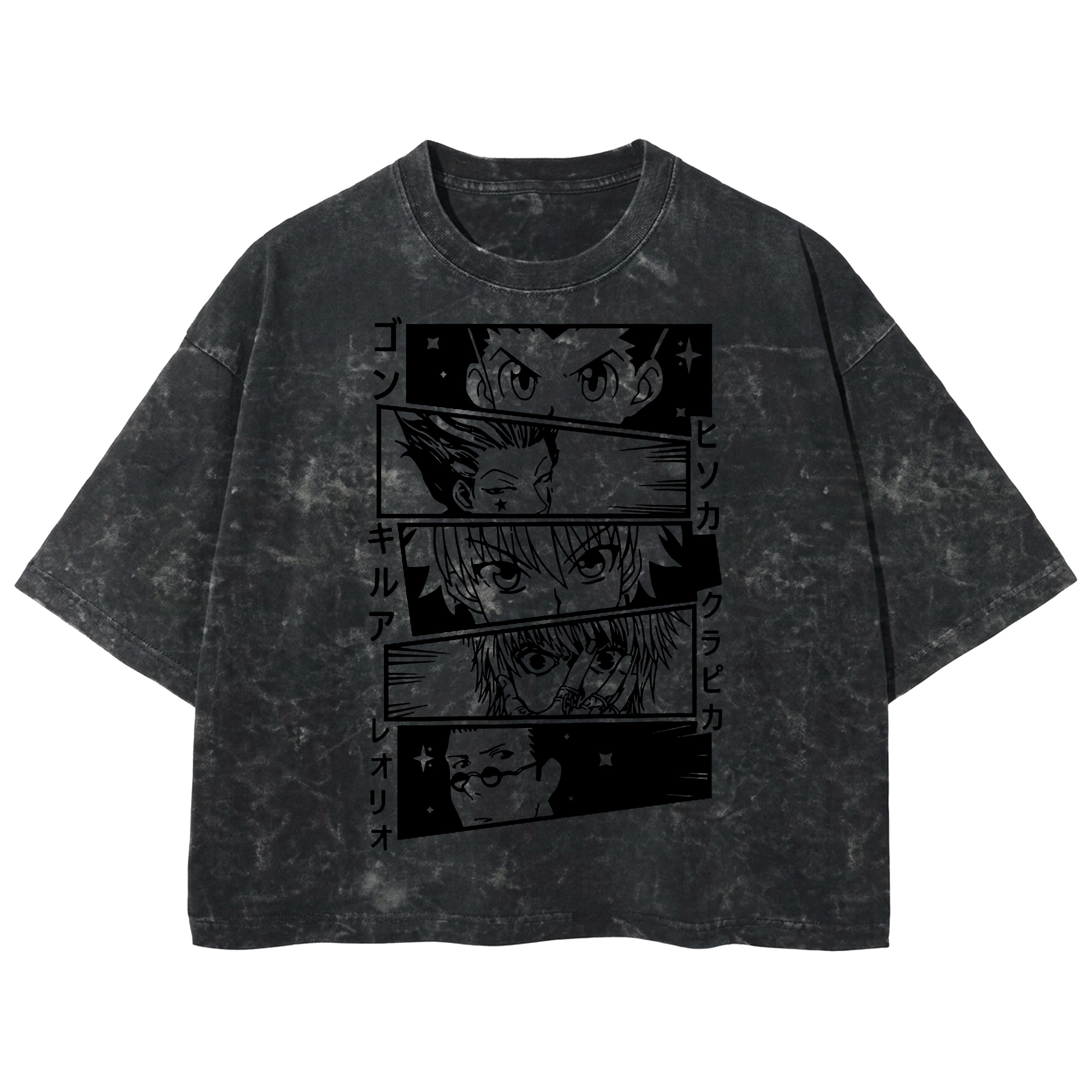 Playera streetwear premium de anime y gaming ExtraLife MX, corte boxy deluxe mineral wash heavyweight en color Acid Wash, moda urbana mexicana de culto.