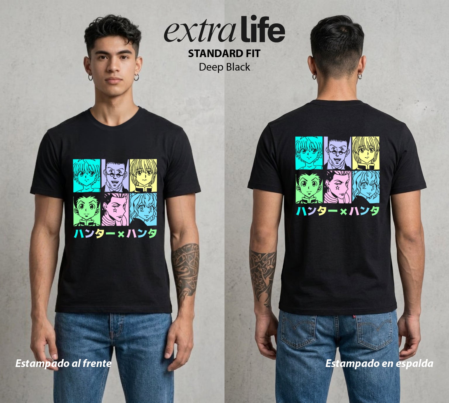 La Prueba del Cazador | Los Cazadores Unidos #01687 - Playera Standard Fit | Deep Black - Foto en modelo