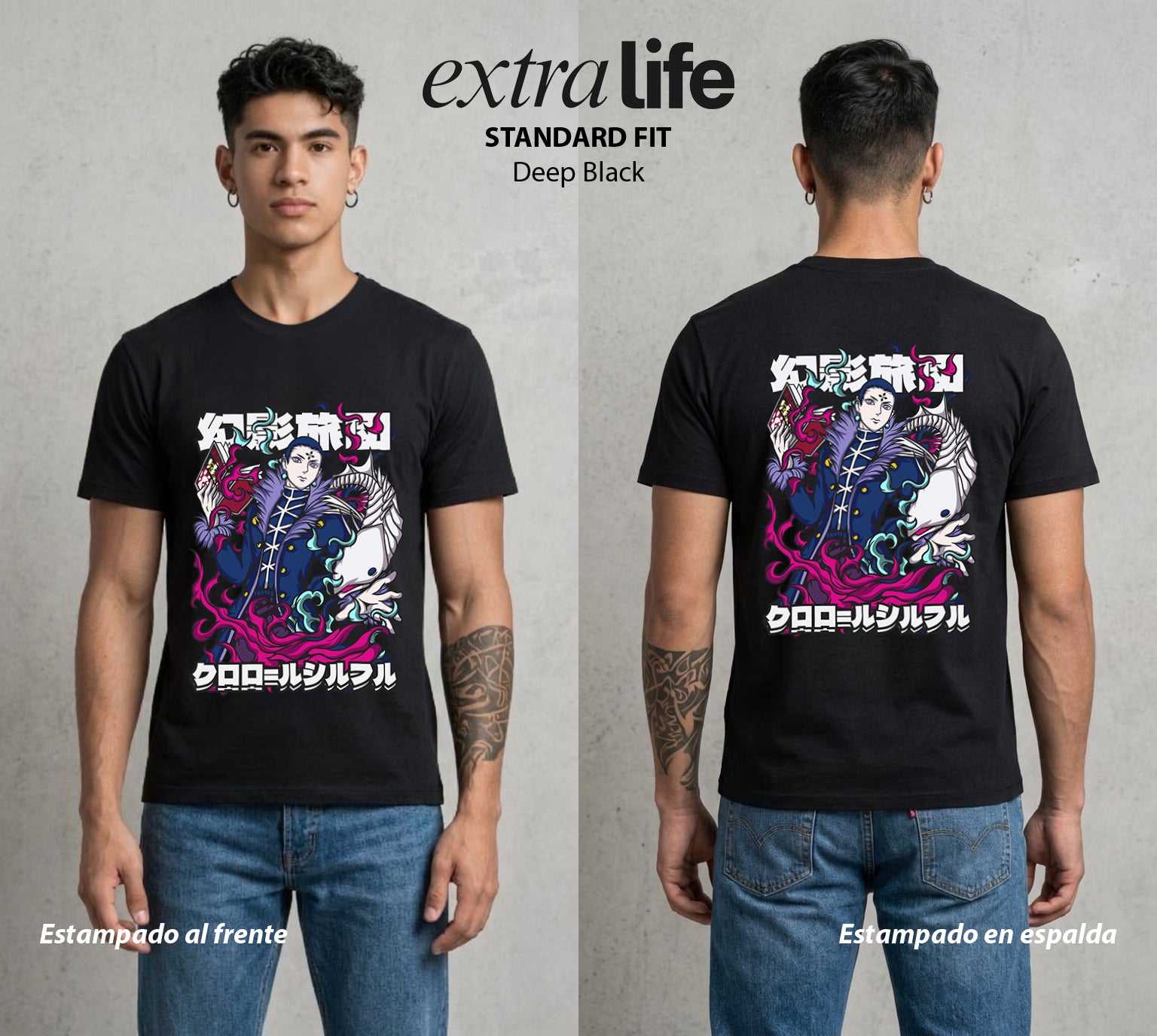 La Prueba del Cazador | El Jefe del Fantasma #01689 - Playera Standard Fit | Deep Black - Foto en modelo