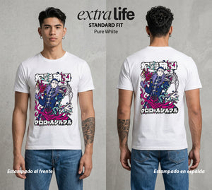 La Prueba del Cazador | El Jefe del Fantasma #01689 - Playera Standard Fit | Pure White - Foto en modelo