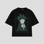 Playera streetwear premium de anime y gaming ExtraLife MX, corte oversized drop shoulder ligero y fresco en color Deep Black y Off-White, moda urbana mexicana de culto.
