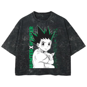 Playera streetwear premium de anime y gaming ExtraLife MX, corte boxy deluxe mineral wash heavyweight en color Acid Wash, moda urbana mexicana de culto.