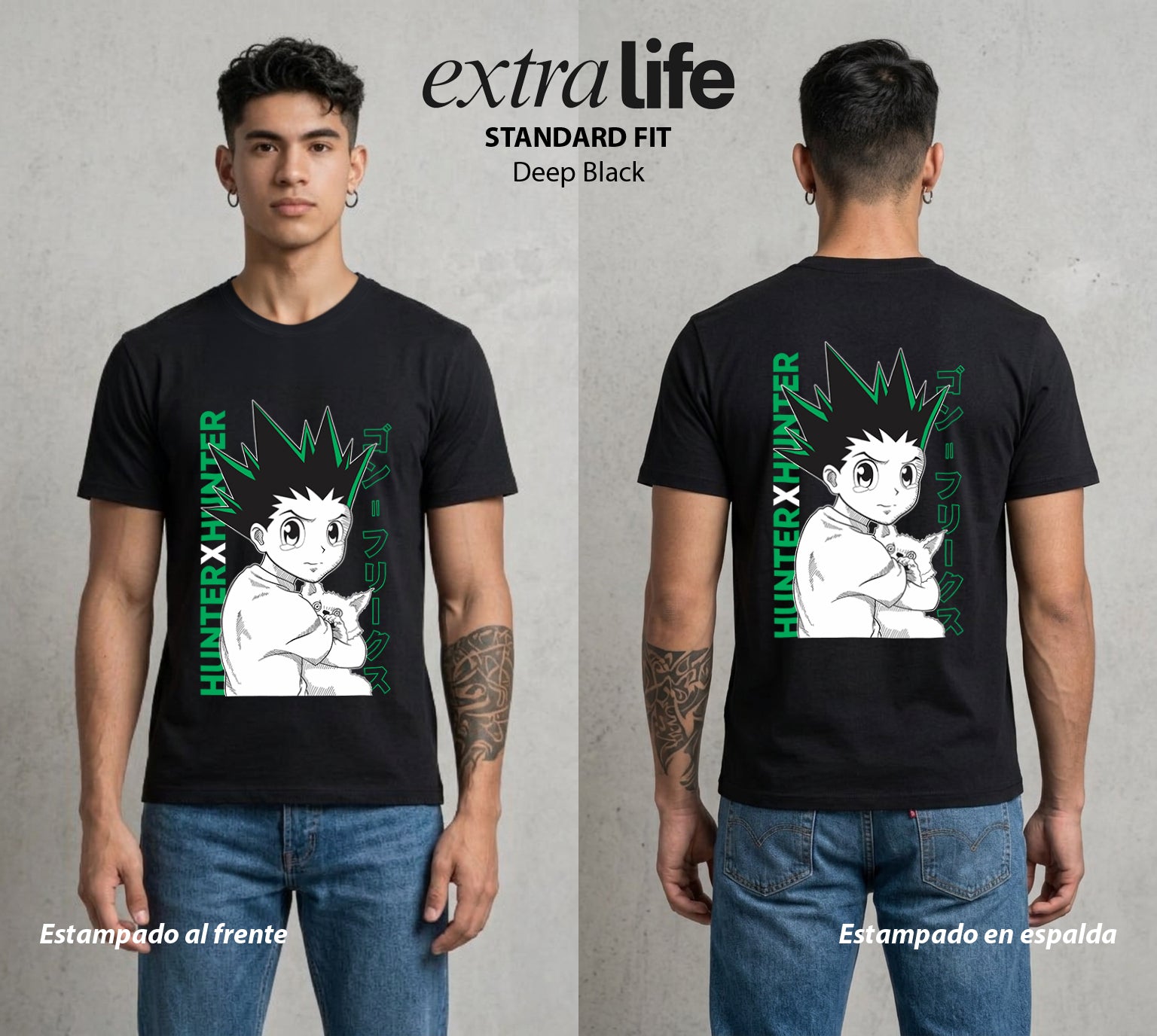 La Prueba del Cazador | El Nen de la Alegria #01697 - Playera Standard Fit | Deep Black - Foto en modelo