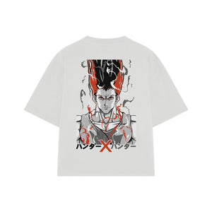Playera streetwear premium de anime y gaming ExtraLife MX, corte oversized drop shoulder ligero y fresco en color Deep Black y Off-White, moda urbana mexicana de culto.