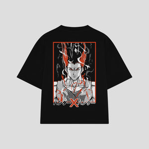 Playera streetwear premium de anime y gaming ExtraLife MX, corte oversized drop shoulder ligero y fresco en color Deep Black y Off-White, moda urbana mexicana de culto.