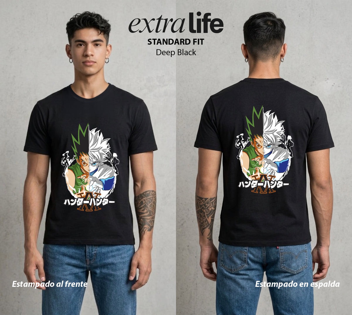 La Prueba del Cazador | El Asesino del Rayo #01702 - Playera Classic Premium | Deep Black - Foto en modelo