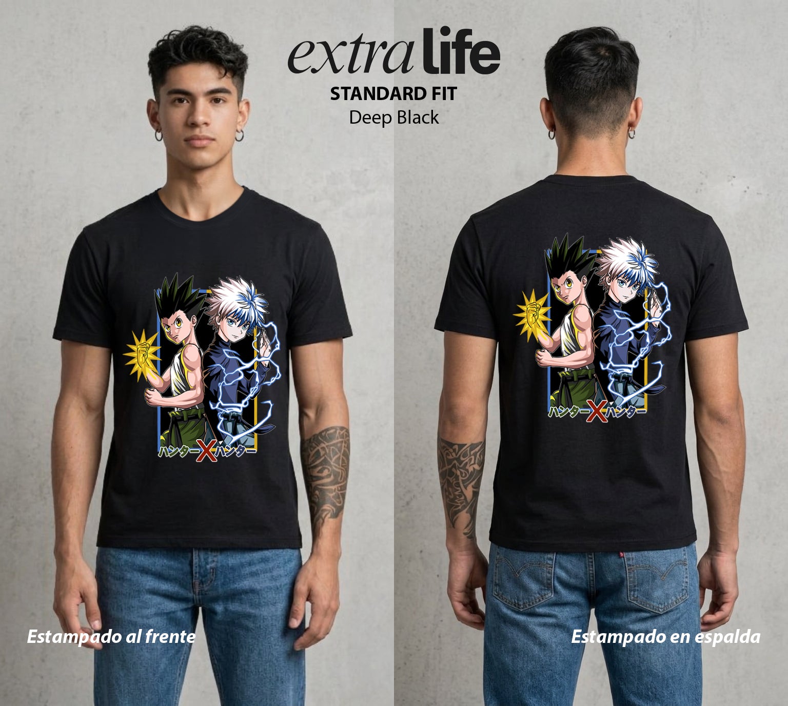 La Prueba del Cazador | El Mejor Amigo del Bien #01704 - Playera Standard Fit | Deep Black - Foto en modelo