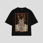 Playera streetwear premium de anime y gaming ExtraLife MX, corte oversized drop shoulder ligero y fresco en color Deep Black y Off-White, moda urbana mexicana de culto.
