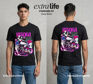 La Prueba del Cazador | El Cazador del Placer #01709 - Playera Standard Fit | Deep Black - Foto en modelo