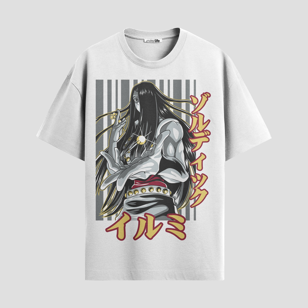 Playera urbana de anime y gaming ExtraLife MX, corte Classic Premium unisex ligero y transpirable en color Deep Black y Pure White, ropa de uso diario para gym y casual.