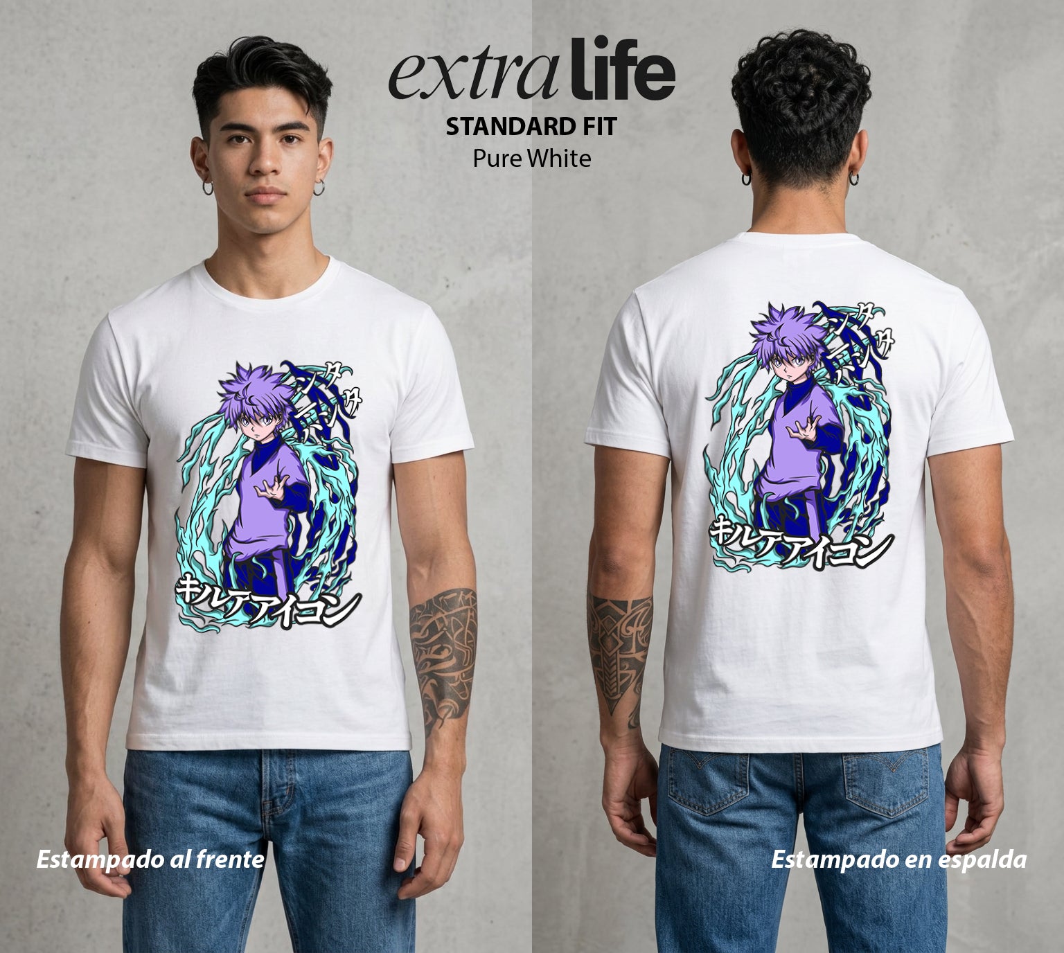 La Prueba del Cazador | El Asesino Luminoso #01716 - Playera Standard Fit | Pure White - Foto en modelo