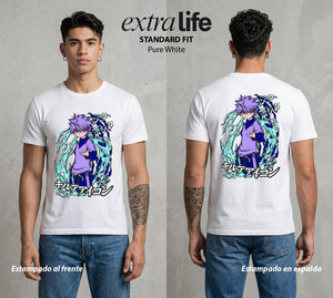 La Prueba del Cazador | El Asesino Luminoso #01716 - Playera Standard Fit | Pure White - Foto en modelo
