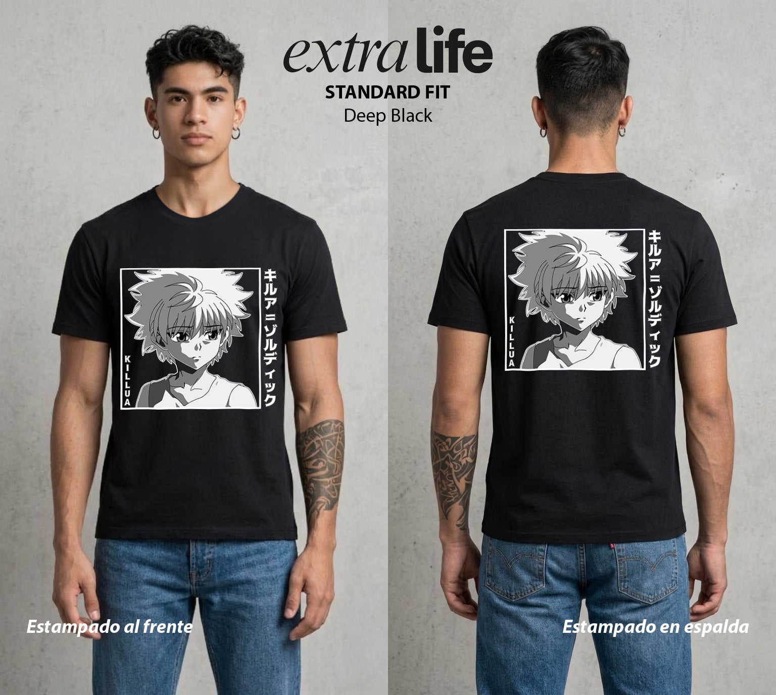 La Prueba del Cazador | El Heroe a su Manera #01717 - Playera Standard Fit | Deep Black - Foto en modelo