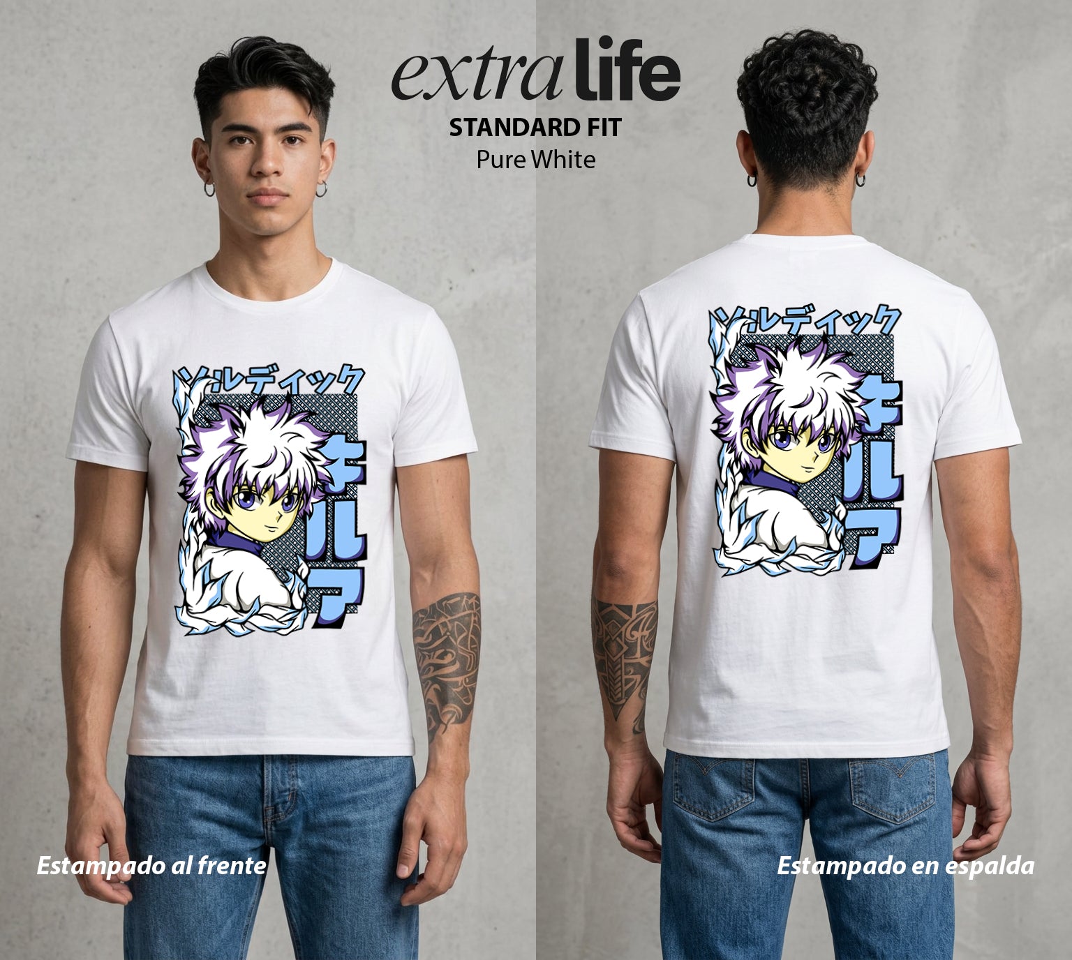 La Prueba del Cazador | El Asesino del Rayo #01718 - Playera Standard Fit | Pure White - Foto en modelo