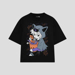 Playera streetwear premium de anime y gaming ExtraLife MX, corte oversized drop shoulder ligero y fresco en color Deep Black y Off-White, moda urbana mexicana de culto.