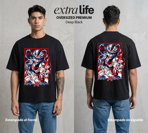 La Prueba del Cazador | El Rey de las Hormigas #01725 - Playera Oversized Premium | Deep Black - Foto en modelo