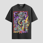 Playera urbana de anime y gaming ExtraLife MX, corte Standard Fit unisex ligero y transpirable en color Deep Black y Pure White, ropa de uso diario para gym y casual.