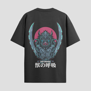 Playera urbana de anime y gaming ExtraLife MX, corte Standard Fit unisex ligero y transpirable en color Deep Black y Pure White, ropa de uso diario para gym y casual.