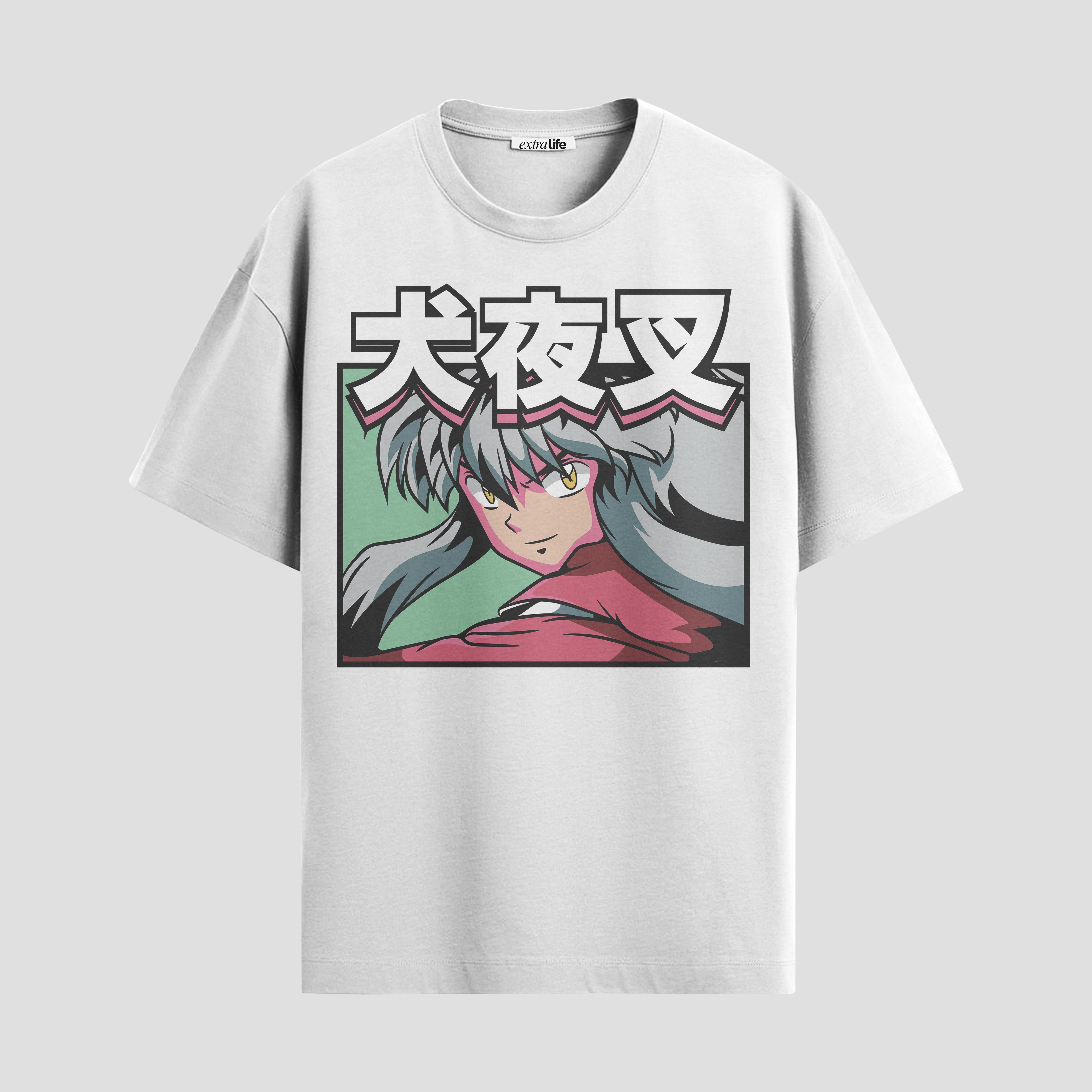 Playera urbana de anime y gaming ExtraLife MX, corte Standard Fit unisex ligero y transpirable en color Deep Black y Pure White, ropa de uso diario para gym y casual.