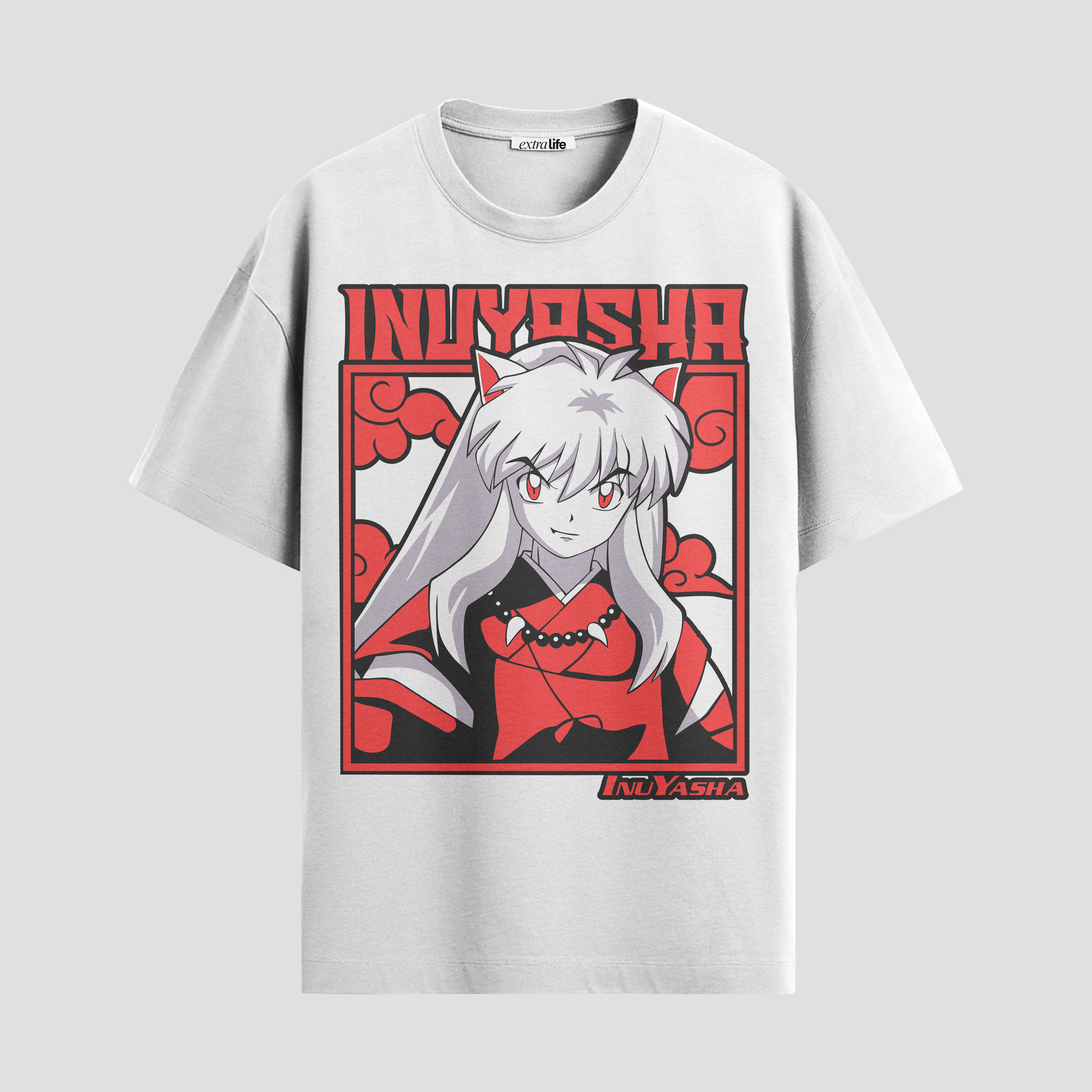 Playera urbana de anime y gaming ExtraLife MX, corte Standard Fit unisex ligero y transpirable en color Deep Black y Pure White, ropa de uso diario para gym y casual.