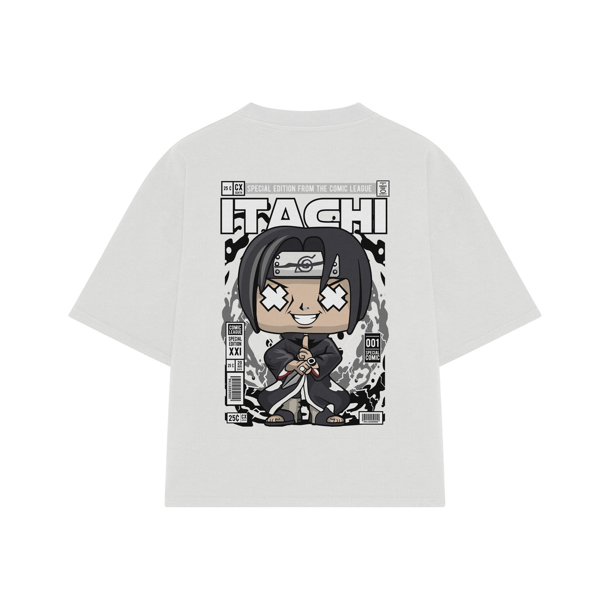 Playera streetwear premium de anime y gaming ExtraLife MX, corte oversized drop shoulder ligero y fresco en color Deep Black y Off-White, moda urbana mexicana de culto.