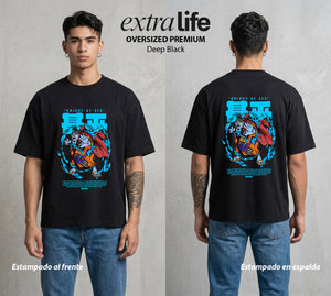 Mar de los Piratas | Caballero del Mar #01741 - Playera Oversized Premium | Deep Black - Foto en modelo