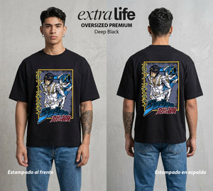 La Extrana Aventura | El Lider del Bien #01744 - Playera Oversized Premium | Deep Black - Foto en modelo