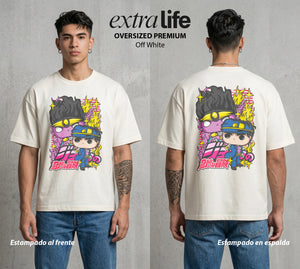 La Extrana Aventura | ORA ORA ORA Pop Art #01748 - Playera Oversized Premium | Off White - Foto en modelo