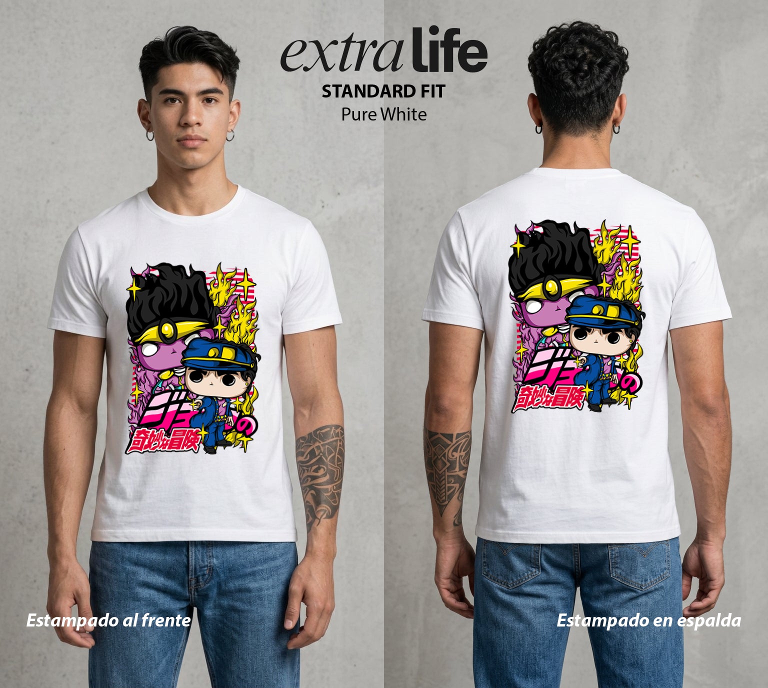 La Extrana Aventura | ORA ORA ORA Pop Art #01748 - Playera Standard Fit | Pure White - Foto en modelo