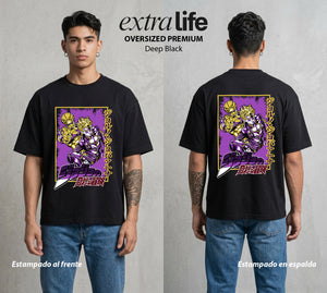 La Extrana Aventura | El Sueño Dorado #01749 - Playera Oversized Premium | Deep Black - Foto en modelo
