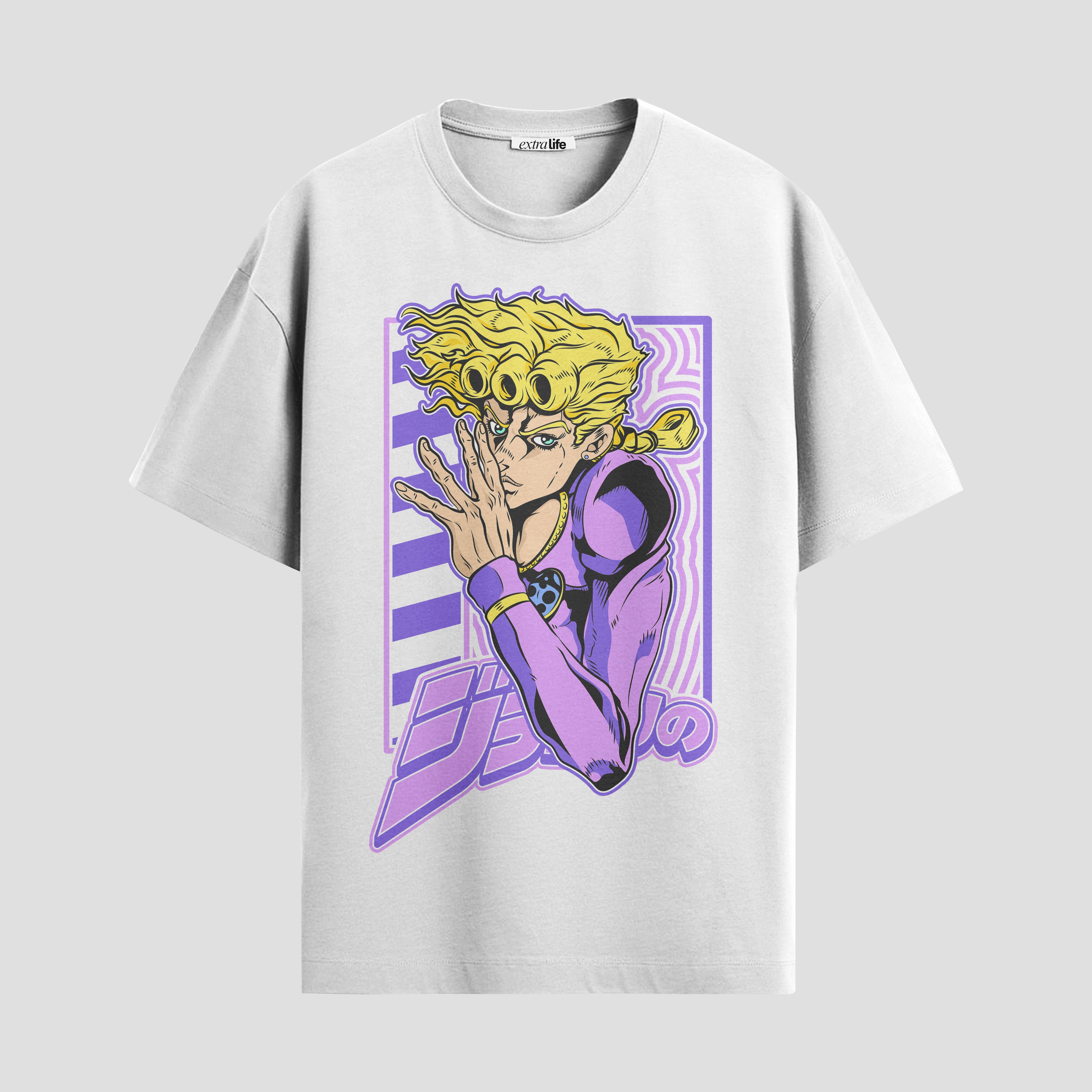 Playera urbana de anime y gaming ExtraLife MX, corte Standard Fit unisex ligero y transpirable en color Deep Black y Pure White, ropa de uso diario para gym y casual.
