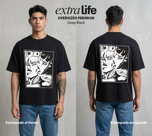 La Extrana Aventura | El Sueño Dorado #01751 - Playera Oversized Premium | Deep Black - Foto en modelo