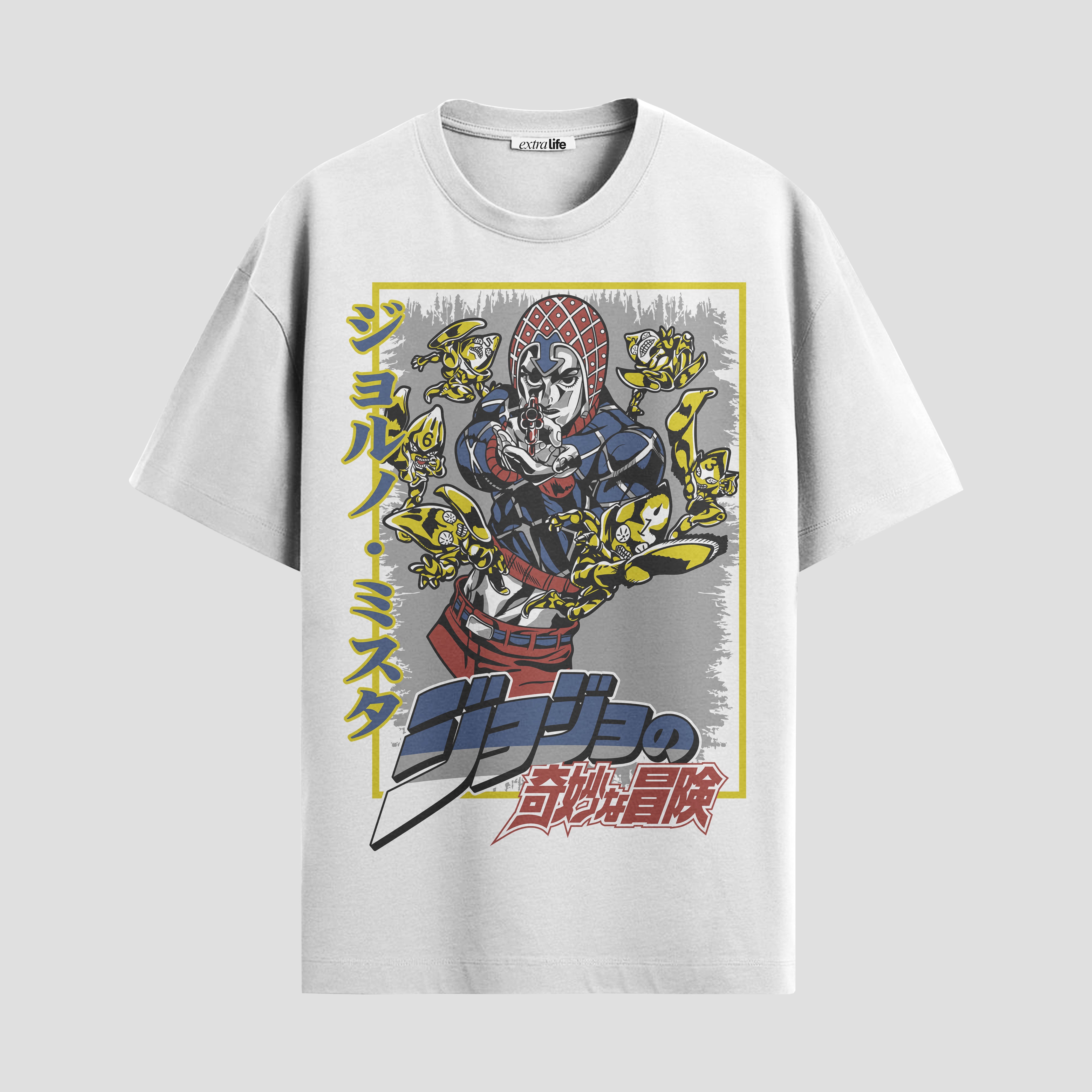 Playera urbana de anime y gaming ExtraLife MX, corte Standard Fit unisex ligero y transpirable en color Deep Black y Pure White, ropa de uso diario para gym y casual.