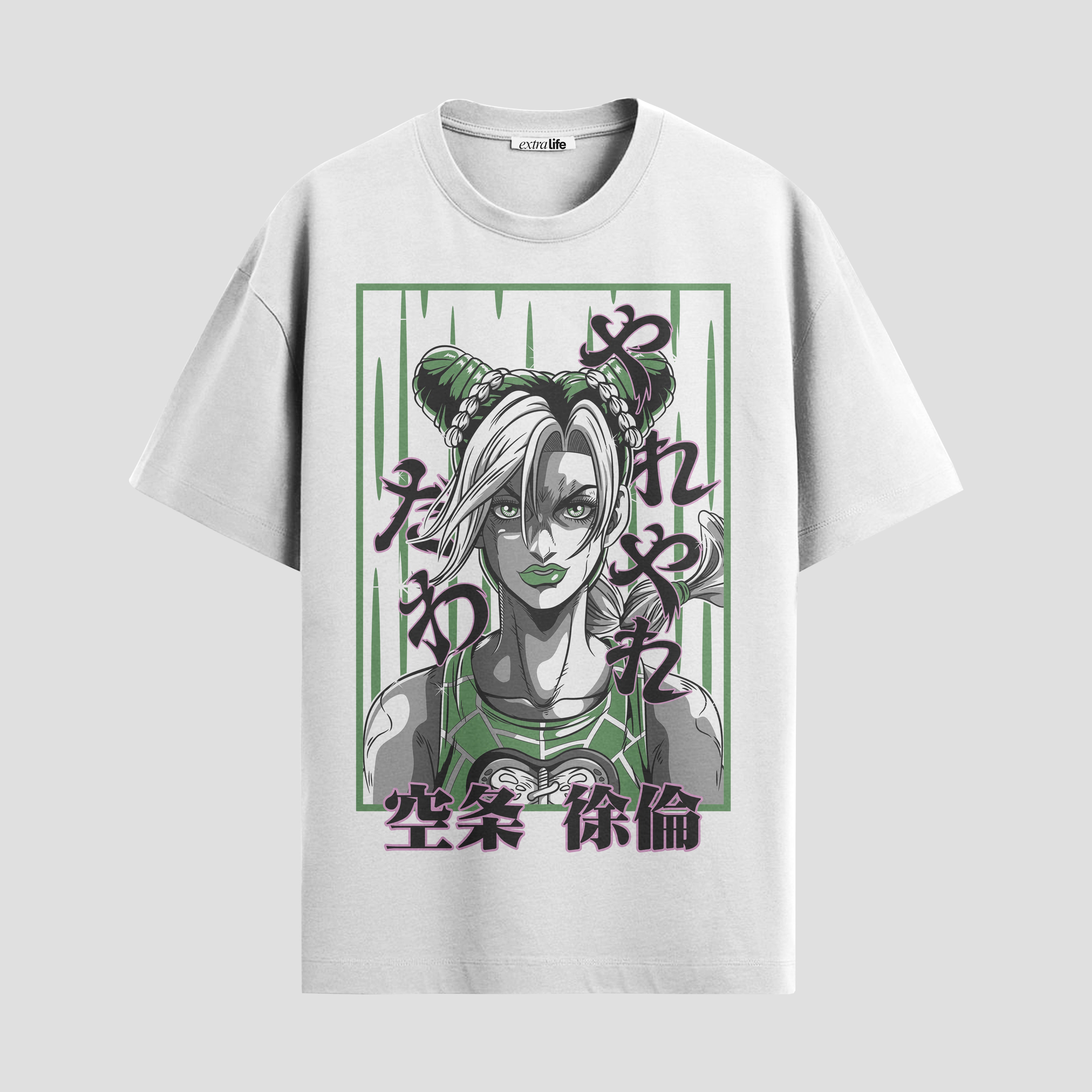 Playera urbana de anime y gaming ExtraLife MX, corte Standard Fit unisex ligero y transpirable en color Deep Black y Pure White, ropa de uso diario para gym y casual.
