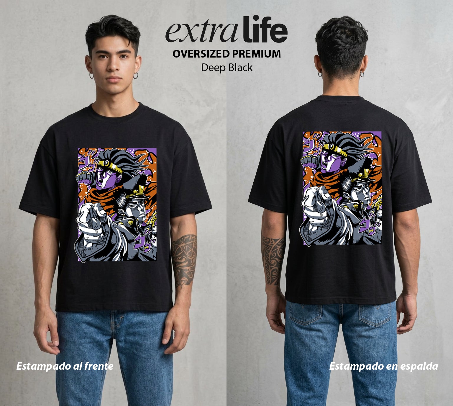 La Extrana Aventura | El Gordo del Destino #01766 - Playera Oversized Premium | Deep Black - Foto en modelo