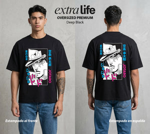 La Extrana Aventura | El Tiempo Detenido #01772 - Playera Oversized Premium | Deep Black - Foto en modelo