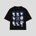 Playera streetwear premium de anime y gaming ExtraLife MX, corte oversized drop shoulder ligero y fresco en color Deep Black y Off-White, moda urbana mexicana de culto.