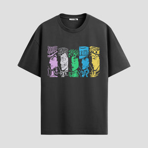 Playera urbana de anime y gaming ExtraLife MX, corte Standard Fit unisex ligero y transpirable en color Deep Black y Pure White, ropa de uso diario para gym y casual.