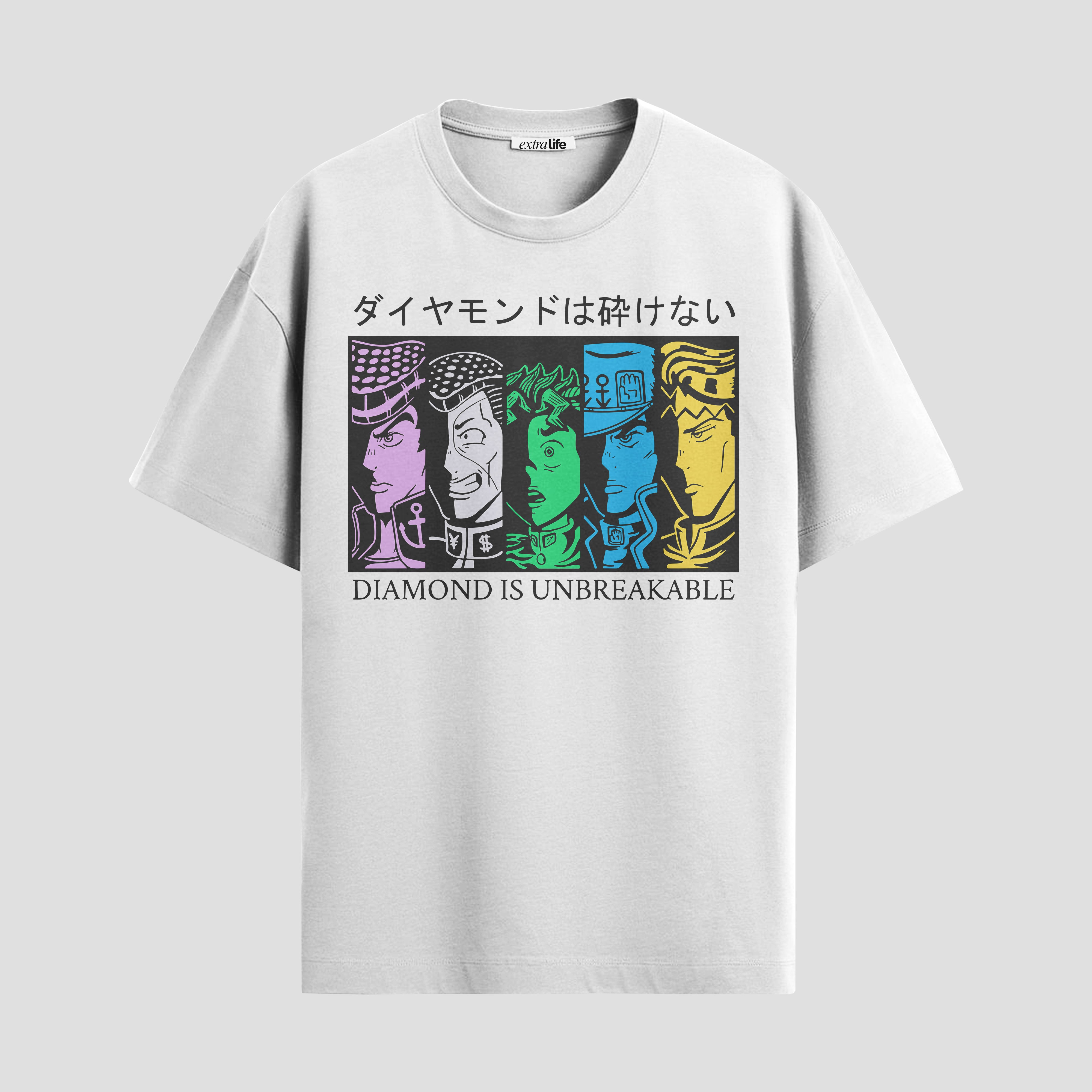 Playera urbana de anime y gaming ExtraLife MX, corte Standard Fit unisex ligero y transpirable en color Deep Black y Pure White, ropa de uso diario para gym y casual.