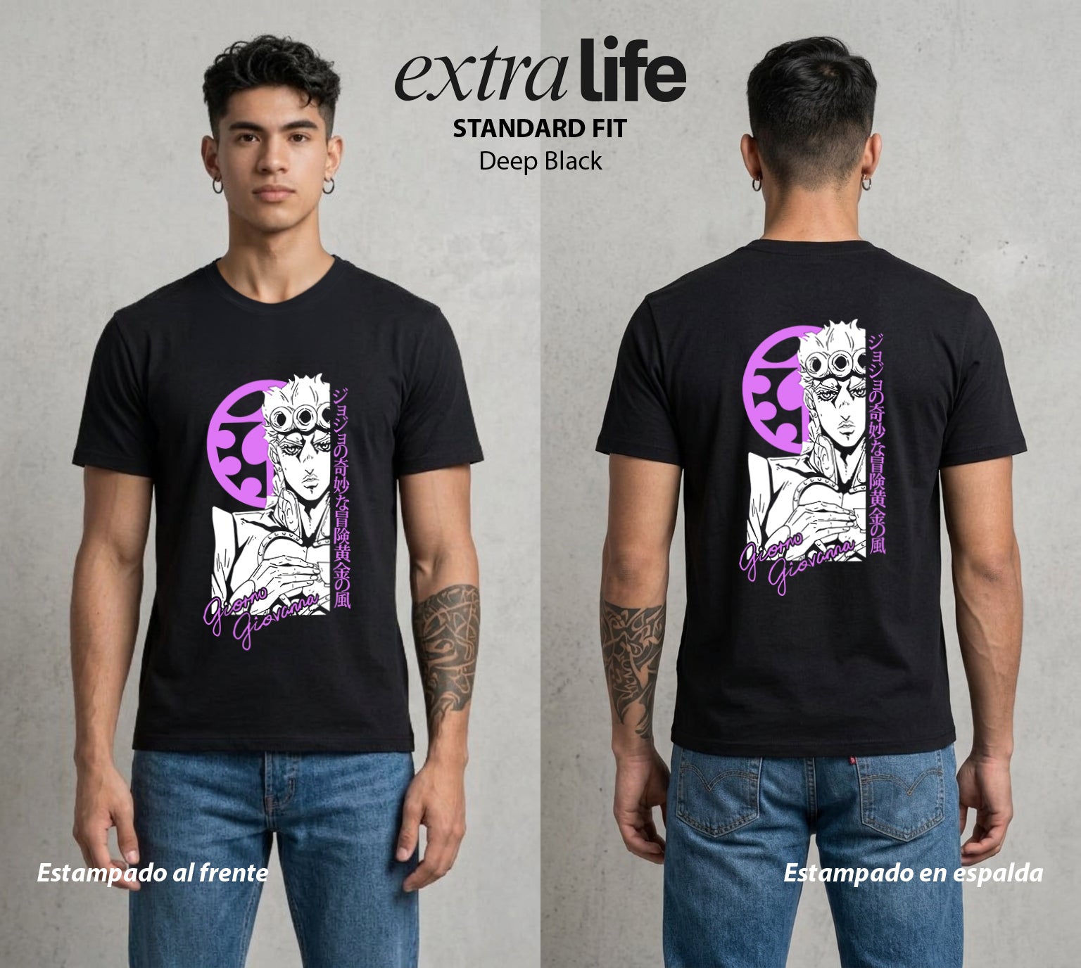 La Extrana Aventura | El Sueño Dorado #01787 - Playera Standard Fit | Deep Black - Foto en modelo