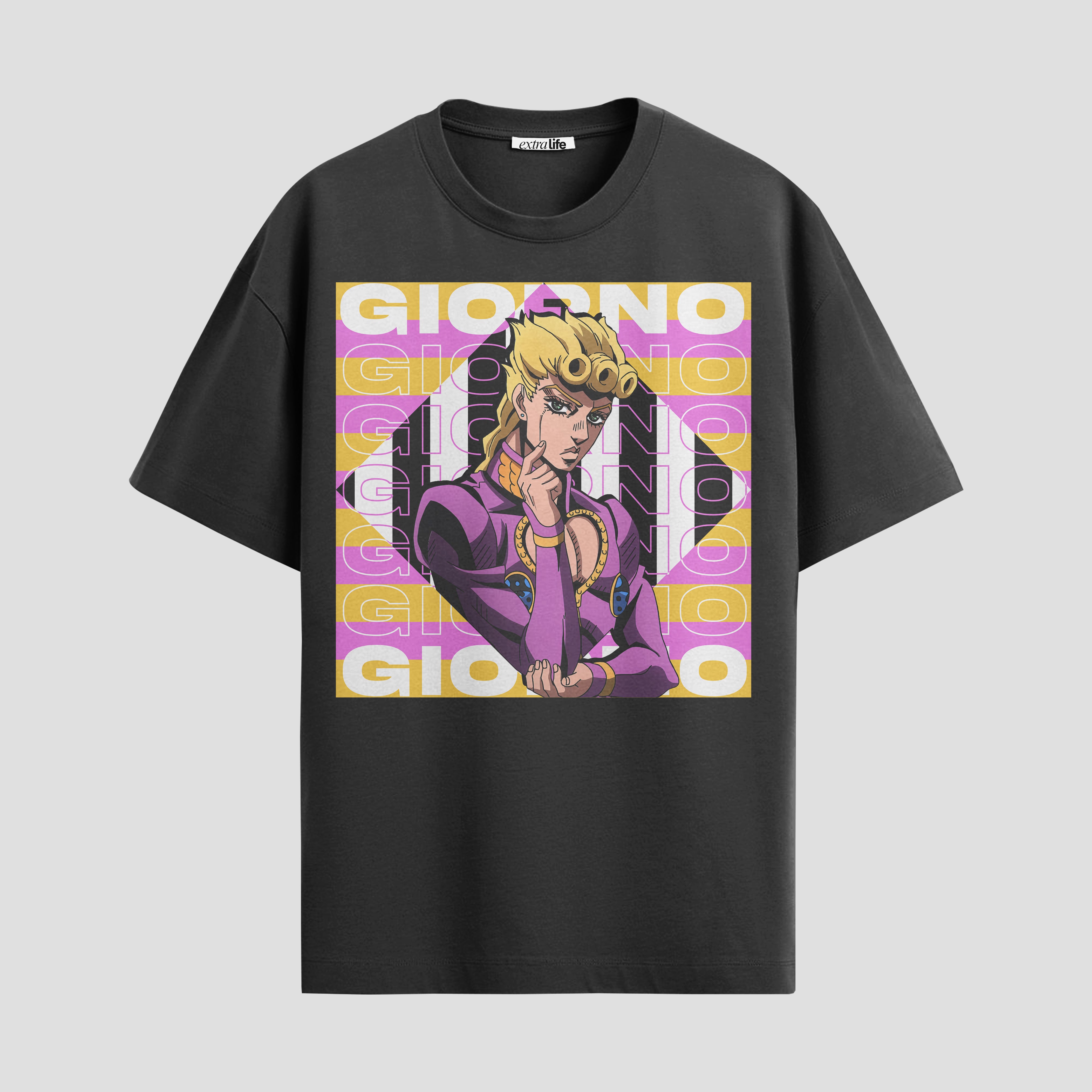 Playera urbana de anime y gaming ExtraLife MX, corte Standard Fit unisex ligero y transpirable en color Deep Black y Pure White, ropa de uso diario para gym y casual.