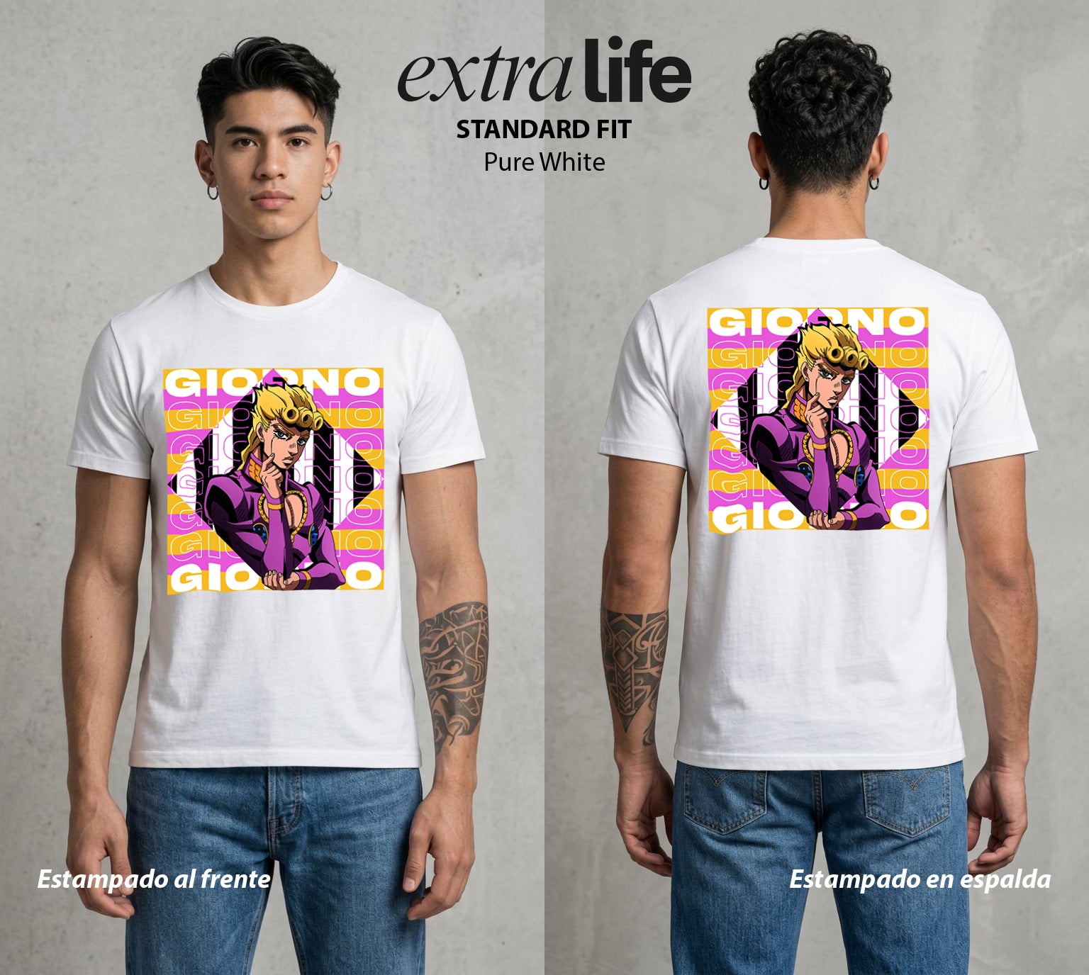 La Extrana Aventura | El Sueño Dorado #01788 - Playera Standard Fit | Pure White - Foto en modelo