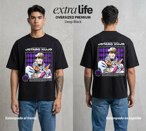 La Extrana Aventura | ORA ORA ORA #01791 - Playera Oversized Premium | Deep Black - Foto en modelo