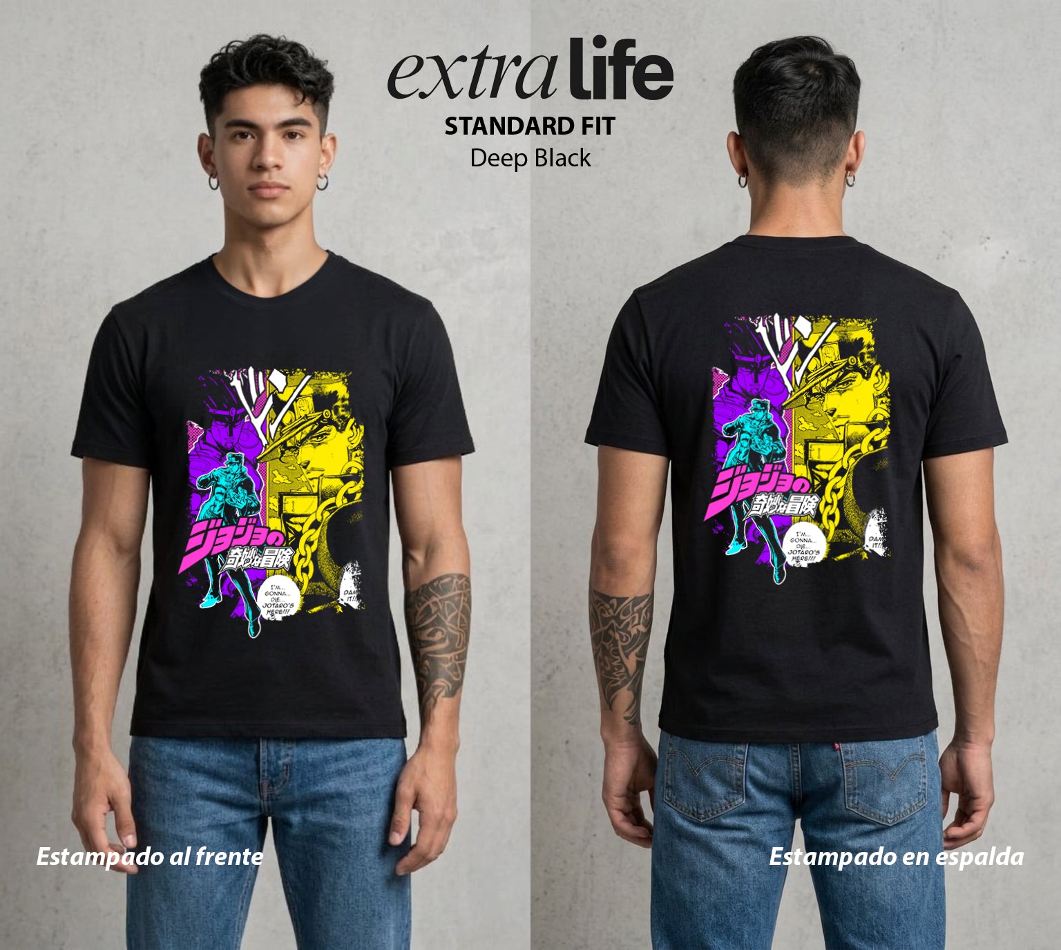 La Extrana Aventura | ORA ORA ORA #01792 - Playera Standard Fit | Deep Black - Foto en modelo